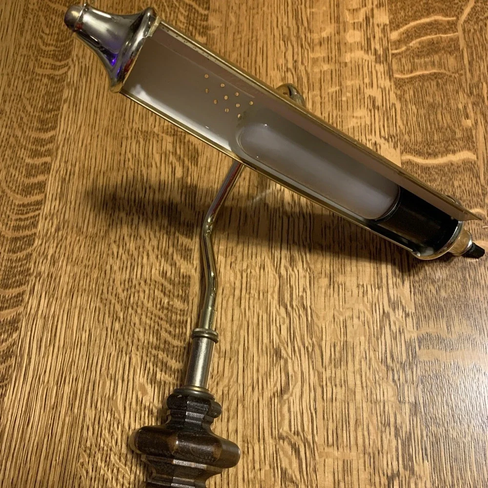 Vintage Organ/Piano Lamp Brass And wood 18in Tall x 12in